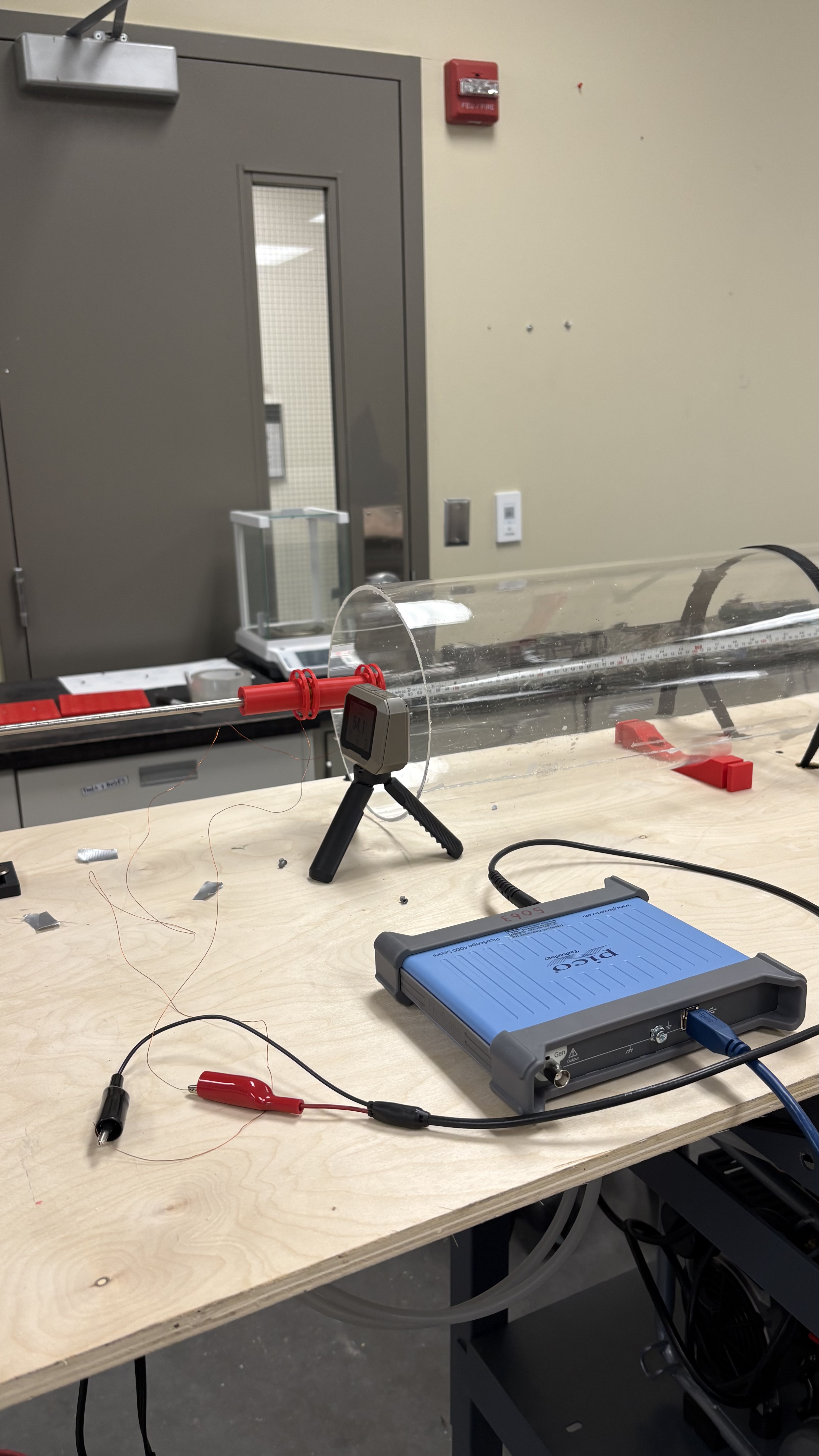 Full set up testing the induction coil connected to PicoScope